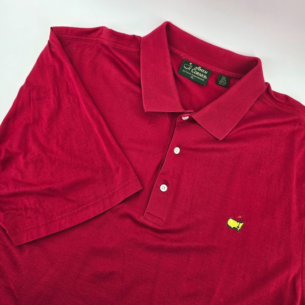 Amen Corner The Masters Tournament Mens Red Polo Double Mercerized Size XL